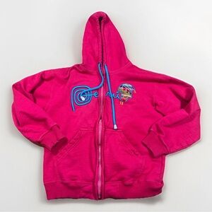 Marca Peru Girls Sz 10 Pink Full Zip Hoodie Sweater Long Sleeve Cotton